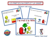 French boom task cards, distance learning, santé, avoir ma