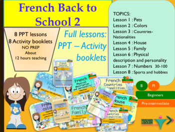 Preview of French bundle Back to school part 2 NO PREP