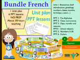 French bundle 1 Welcome, bienvenue: Unit plan + PPT Lesson