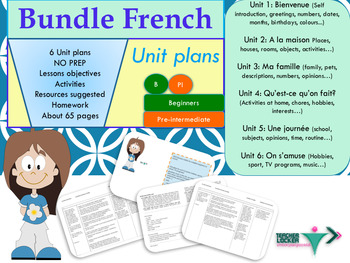 Preview of French bundle Unit plans for beginners
