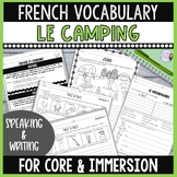 French camping vocabulary speaking & writing activities wi