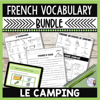 Preview of French camping vocabulary unit for core French & French immersion