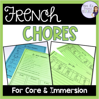 Preview of French chores vocabulary speaking and writing activities TÂCHES MÉNAGÈRES