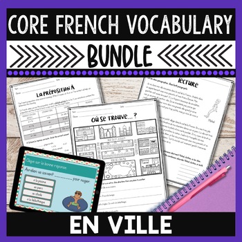 Preview of French city & places vocabulary speaking & writing bundle EN VILLE: Core French