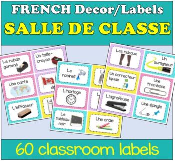 Preview of FRENCH classroom decoration, 60 labels étiquettes pour la classe