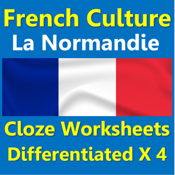 Preview of French cloze worksheets differentiated x4: Normandy