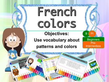Preview of French colors, couleurs PPT for beginners