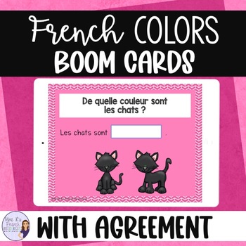 Preview of French colors digital task cards BOOM CARDS LES COULEURS