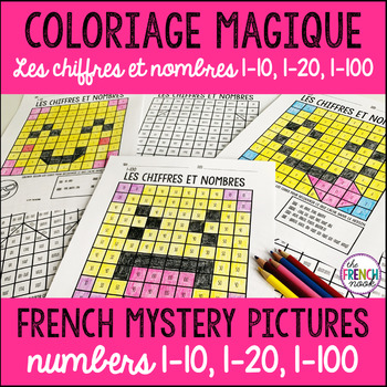 Preview of French colour by number Coloriage Magique 1-10, 1-20, 1-100