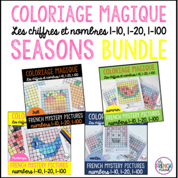 Preview of French colour by number season BUNDLE
