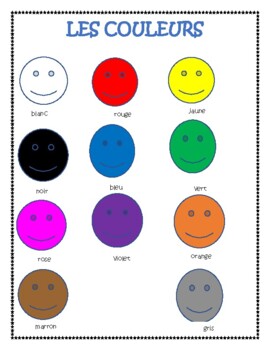 Preview of French colours ( Les couleurs) Distance Learning Worksheet.