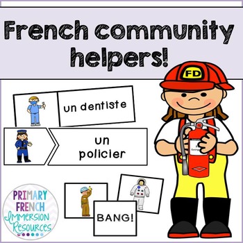 Preview of French community helpers - flashcards, word wall cards, and games