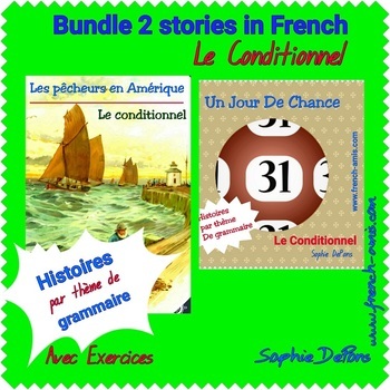 Preview of French reading - Conditionnel - Bundle of 2 stories/dialogues with exercises