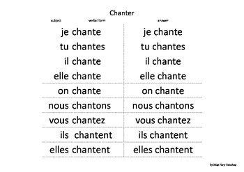 Preview of French conjugation Présent 1st group