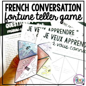Preview of French conversation starters fortune teller speaking activity | coin-coin FSL
