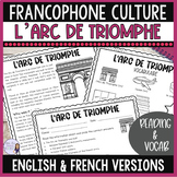 French culture: Arc de Triomphe French reading & vocabular
