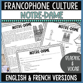 French culture : Notre-Dame French reading & vocabulary fo