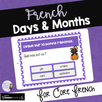 Preview of French days and months BOOM CARDS JOURS ET MOIS digital task cards