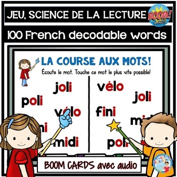 Preview of French decodable words Boom Cards game | jeu de mots science de la lecture