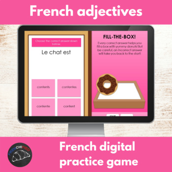 Preview of French adjective - agreement digital practice game
