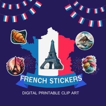 Preview of French digital stickers clipart
