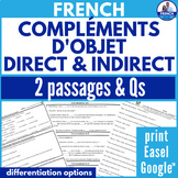 French direct & indirect object pronouns Reading Comprehen