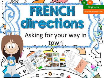 Preview of French directions in town, les directions dans la ville PPT for beginners