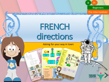 Preview of French directions in town, les directions full lesson for beginners