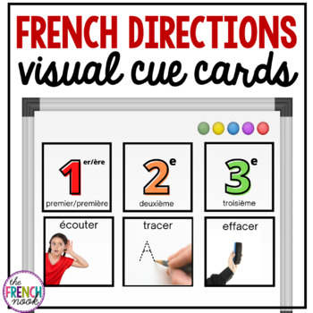 Preview of French directions visual cue cards | FSL posters | classroom management tool