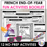 French end of year activities | FUN summer FSL vocabulary 