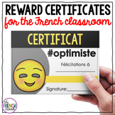 French reward certificates Certificats de fin d'année