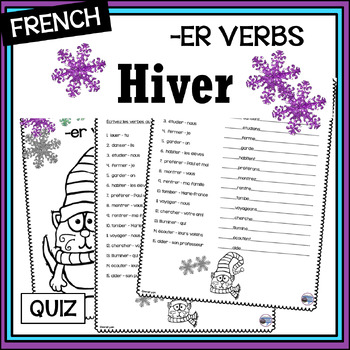 Preview of French -er verb quiz/les verbes en -er Test