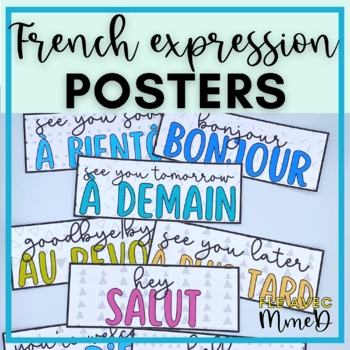 Preview of French Greetings & French expressions posters French classroom decor