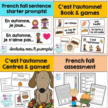 Preview of French fall bundle - vocabulary, games, and more!