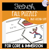 French fall vocabulary puzzles and activities CASSE-TÊTE L