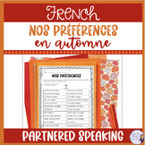 French fall vocabulary speaking activity for beginners ACT