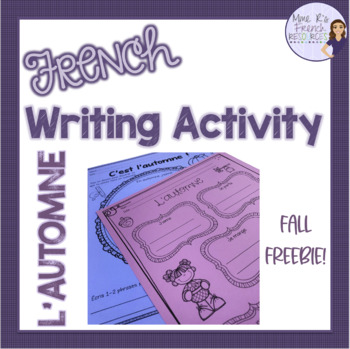 Preview of French fall writing activity L'AUTOMNE