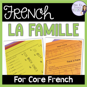 Preview of French family speaking and writing ACTIVITÉS POUR LA FAMILLE