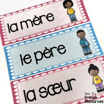 French Family Vocabulary Word Wall Mur De Mots La Famille Tpt