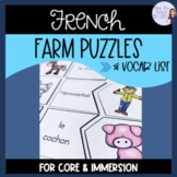 French farm animals vocabulary puzzles À LA FERME