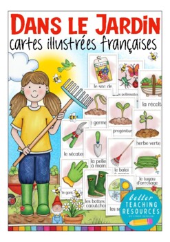 Preview of French flash cards "dans le JARDIN" - cartes d'images Français