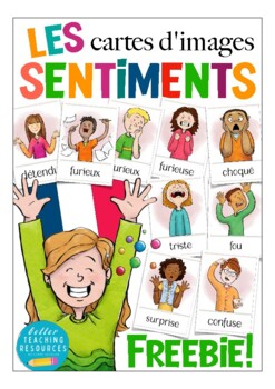 Preview of French flash cards les SENTIMENTS (feelings) - cartes d'images Français FREE