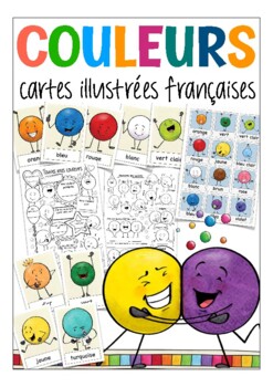 Preview of French flash cards - les couleurs (colors) cartes d'images Français