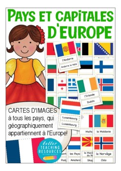 Preview of French flash cards - les pays et capitales en Europe
