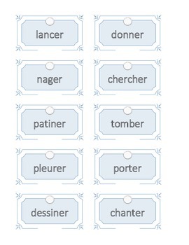 Preview of French flashcards: -er verbs