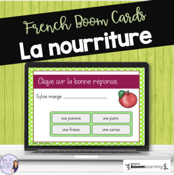 Preview of French food and drink DIGITAL task cards BOOM CARDS la nourriture