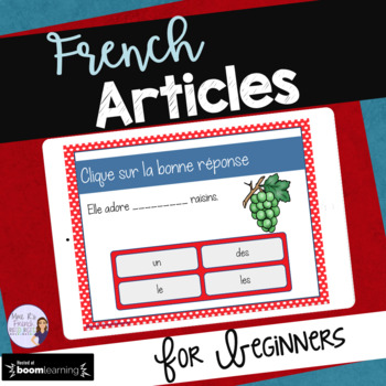 Preview of French partitive article task cards BOOM CARDS digital task cards ARTICLES