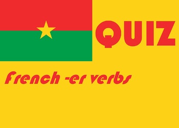 Preview of French français regular -er present tense quiz or woksheet