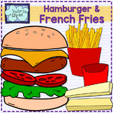 Hamburger and French fries {Write on} clipart