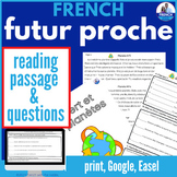 French futur proche Reading Comprehension & Questions Near Future